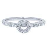 0.23ct 14k White Gold Diamond Semi-mount Ring