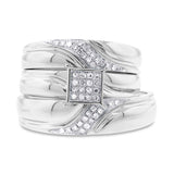 0.17ct 14k White Gold Diamond Trio Set Pave