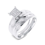 0.17ct 14k White Gold Diamond Trio Set Pave