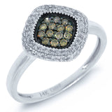 0.38ct 14k White Gold White & Champagne Diamond Lady's Ring
