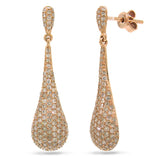 1.51ct 14k Rose Gold Diamond Pave Earring