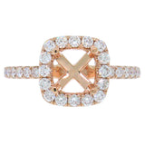 0.61ct 14k Rose Gold Diamond Semi-mount Ring