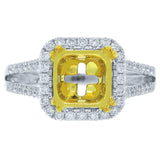 0.36ct 14k Two-tone Gold Diamond Semi-mount Ring