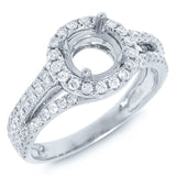 0.54ct 14k White Gold Diamond Semi-mount Ring