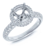 0.74ct 18k White Gold Diamond Semi-mount Ring