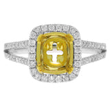 0.47ct 14k Two-tone Gold Diamond Semi-mount ring