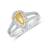 0.54ct 14k Two-tone Gold Diamond Semi-mount Ring