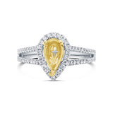 0.54ct 14k Two-tone Gold Diamond Semi-mount Ring