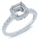 0.37ct 14k White Gold Diamond Semi-mount Ring