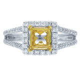0.46ct 14k Two-tone Gold Diamond Semi-mount Ring