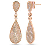 0.61ct 14k Rose Gold Diamond Pave Earring