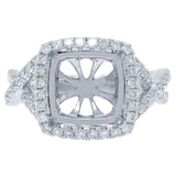 0.53ct 14k White Gold Diamond Semi-mount Ring