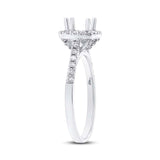 0.30ct 14k White Gold Diamond Semi-mount Ring for 5x5mm Center