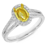 0.56ct 14k Two-tone Gold Diamond Semi-mount Ring