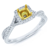 0.18ct 14k Two-tone Gold Diamond Semi-mount Ring