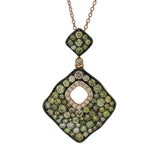 2.30ct 14k Rose Gold White & Multi-color Diamond Pendant