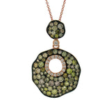 2.60ct 14k Rose Gold White & Multi-color Diamond Pendant
