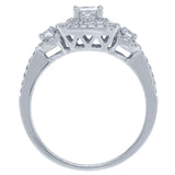 0.31ct Princess Cut Center and 0.49ct Side 14k White Gold Diamond Engagement Ring
