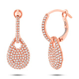 0.79ct 14k Rose Gold Diamond Pave Earring