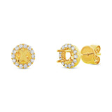 0.20ct 14k Yellow Gold Diamond Semi-mount Earring