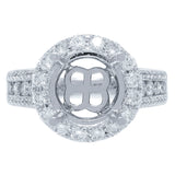 1.03ct 18k White Gold Diamond Semi-mount Ring