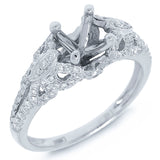 0.39ct 14k White Gold Diamond Semi-mount Ring