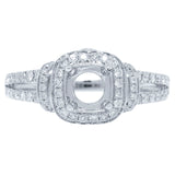 0.41ct 14k White Gold Diamond Semi-mount Ring
