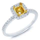 0.23ct 14k Two-tone Gold Diamond Semi-mount Ring