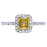 0.23ct 14k Two-tone Gold Diamond Semi-mount Ring