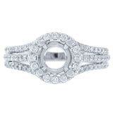 0.43ct 14k White Gold Diamond Semi-mount Ring