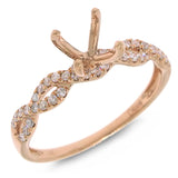 0.22ct 14k Rose Gold Diamond Semi-mount Ring