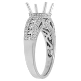 0.90ct 18k White Gold Diamond Semi-mount Ring