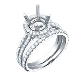 1.00ct 18k White Gold Diamond Semi-mount Ring 2-pc