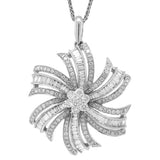1.50ct 14k White Gold Diamond Flower Pendant