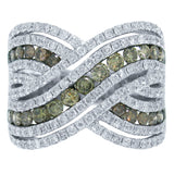 2.00ct 14k White Gold White & Champagne Diamond Lady's Ring