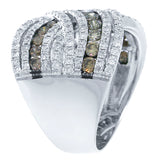 2.00ct 14k White Gold White & Champagne Diamond Lady's Ring