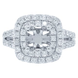 0.91ct 18k White Gold Diamond Semi-mount Ring