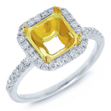 0.37ct 14k Two-tone Gold Diamond Semi-mount Ring