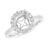 0.53ct 14k White Gold Diamond Semi-mount Ring for 2.00ct Center