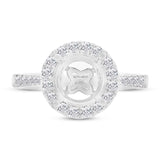 0.53ct 14k White Gold Diamond Semi-mount Ring for 2.00ct Center