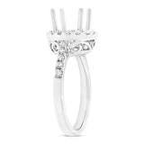 0.53ct 14k White Gold Diamond Semi-mount Ring for 2.00ct Center