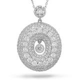 1.70ct 18k White Gold Diamond Pave Drop Pendant