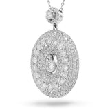 1.70ct 18k White Gold Diamond Pave Drop Pendant