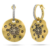 1.29ct 14k Yellow Gold White & Champagne Diamond Earring