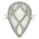 0.41ct Diamond & 8.21ct White Topaz 14k White Gold Ring