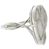 0.41ct Diamond & 8.21ct White Topaz 14k White Gold Ring