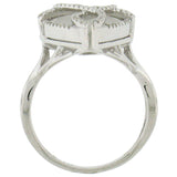 0.41ct Diamond & 8.21ct White Topaz 14k White Gold Ring