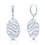 0.32ct Diamond & 16.89ct White Topaz 14k White Gold Earring