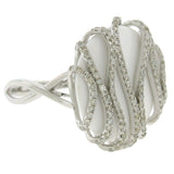 0.50ct Diamond & 10.58ct White Onyx 14k White Gold Ring