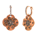 1.12ct 14k Rose Gold White & Champagne Diamond Earring